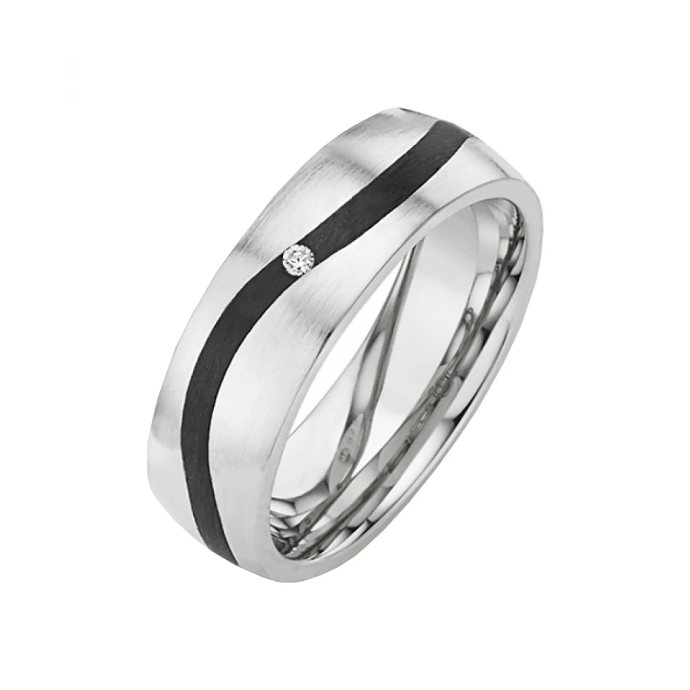 Silber Carbonring SR1936 mit Diamant